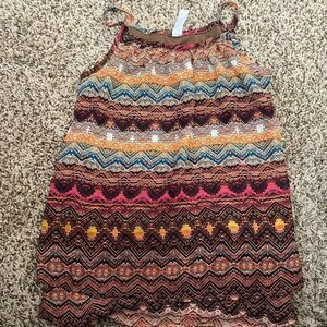 Beautee's Girl's Brown Tribal Pattern Tank Top Size small